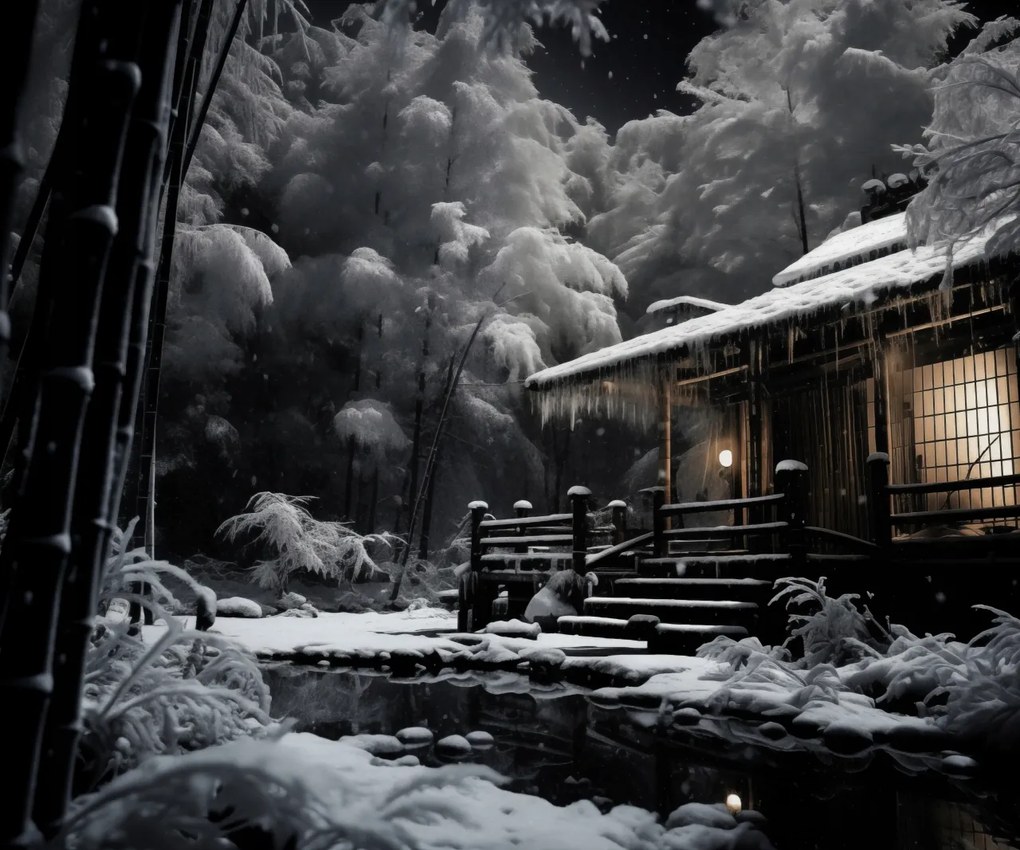 Poszter 60x50cm Hagyományos japán házikó