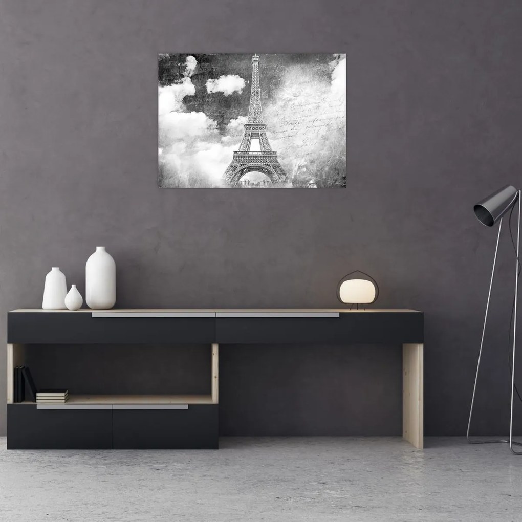Üveg kép - Vintage Üveg képeslap a városról N⁰3 (70x50 cm)