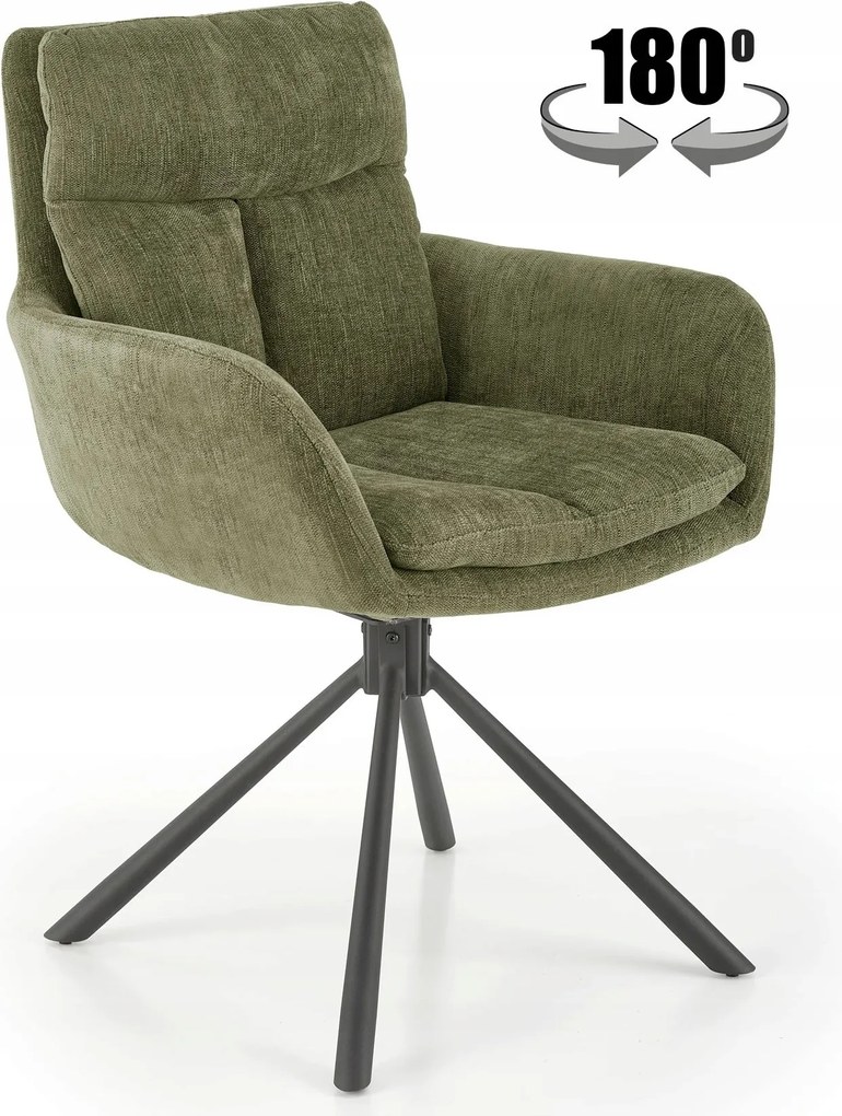 Kárpitozott forgószék olíva karfával étkezőbe K495