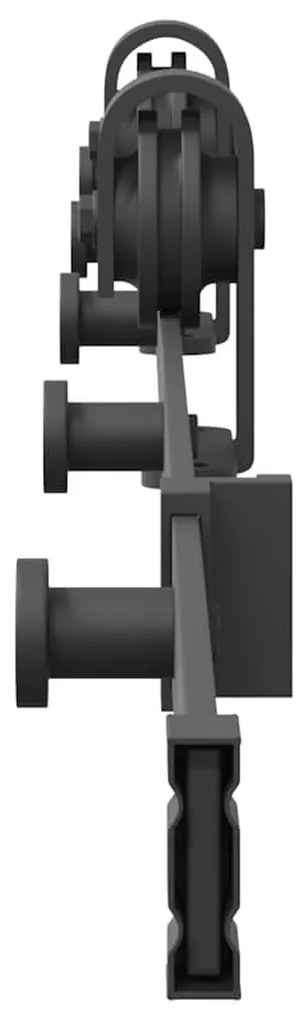 fekete acél tolóajtó fémszerelék készlet 213 cm