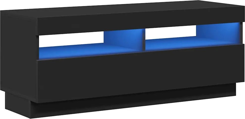 vidaXL fekete TV-szekrény LED-lámpákkal 100 x 35 x 40 cm