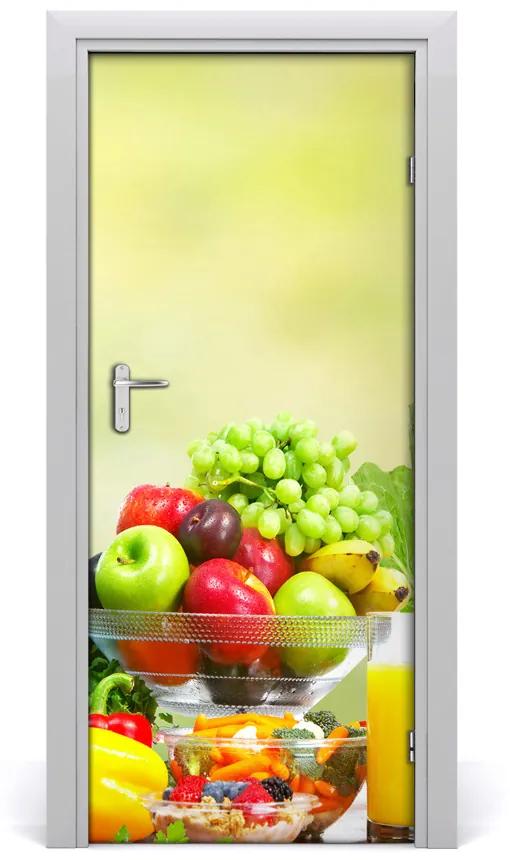 Fotótapéta ajtóra Zöldség és gyümölcs 75x205 cm