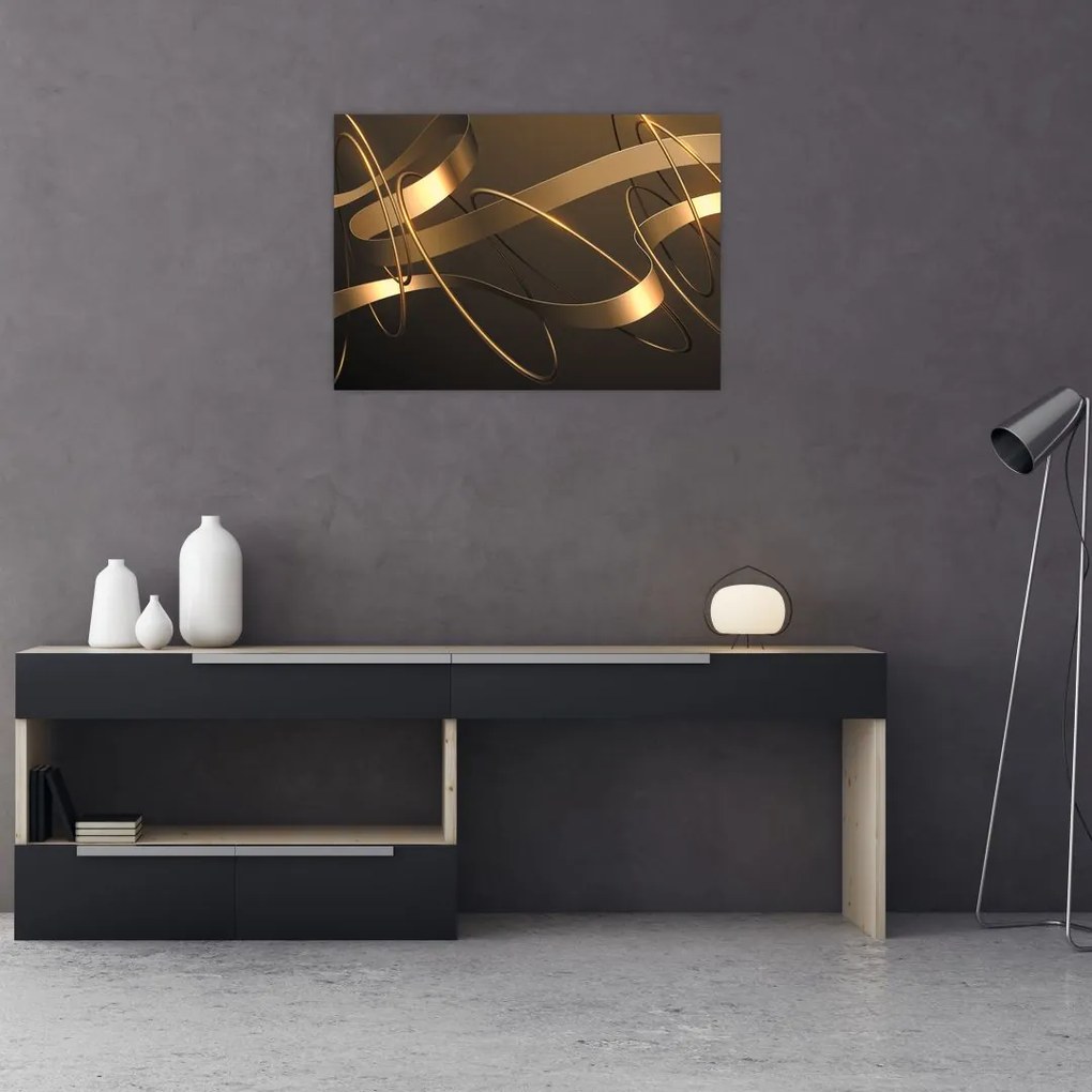 Kép - bronz szalagok (üvegen) (70x50 cm)