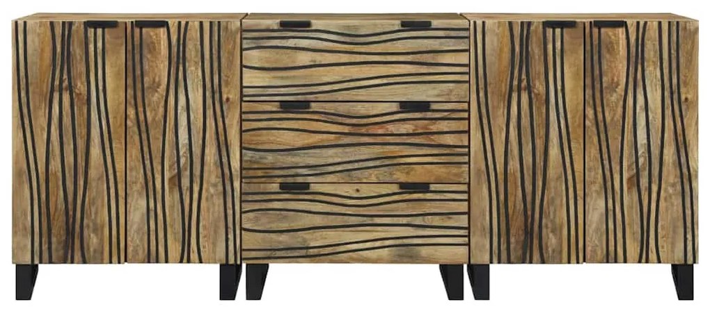 Fürdőszoba bútor szett fiókkal 3 pcs Barna 180 x 33 x 75 cm