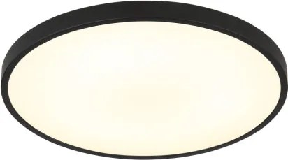 Globo 41566-15S Mennyezeti lámpa, matt fekete műanyag, fehér műanyag, felfelé is világít "háttérvilágítás", ø: 230mm, M: 35.5mm, tartozék: LED 15W 230V, 1300lm forrás, 650lm kimenet, 4000K