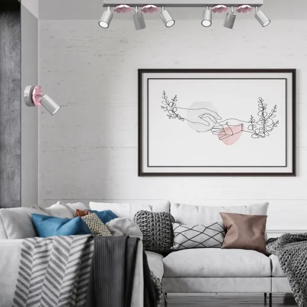 Spotlámpa FLOWER 6xGU10/8W/230V matt króm