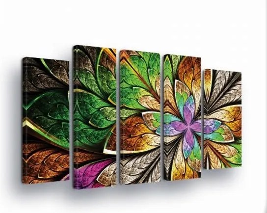 Vászonkép 150x100 Absztrakt Fraktál Virágok Energia Színek Dinamika Poliptichon