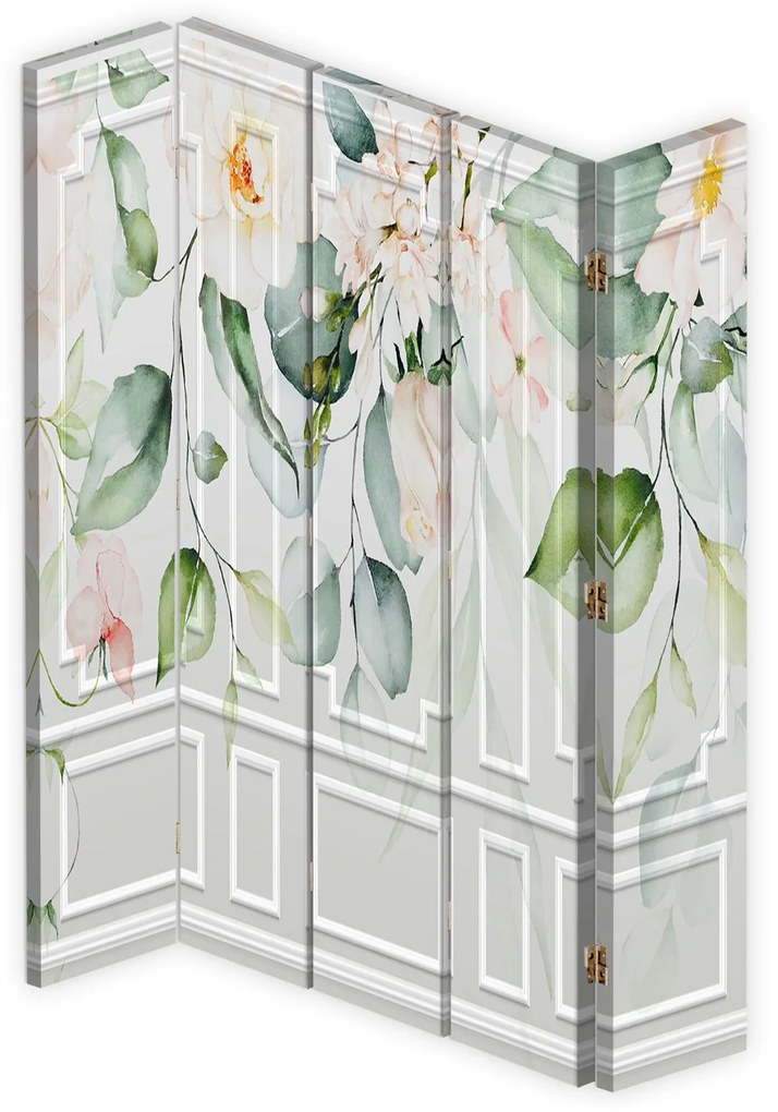Gario Paraván Zöld levelek Méret: 180 x 170 cm, Kivitelezés: Forgó paraván 360°