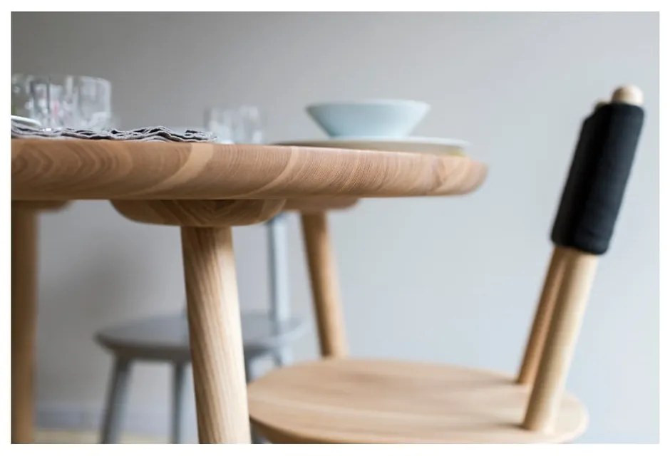 Naïve természetes tömörfa étkezőasztal, ⌀ 90 cm - EMKO