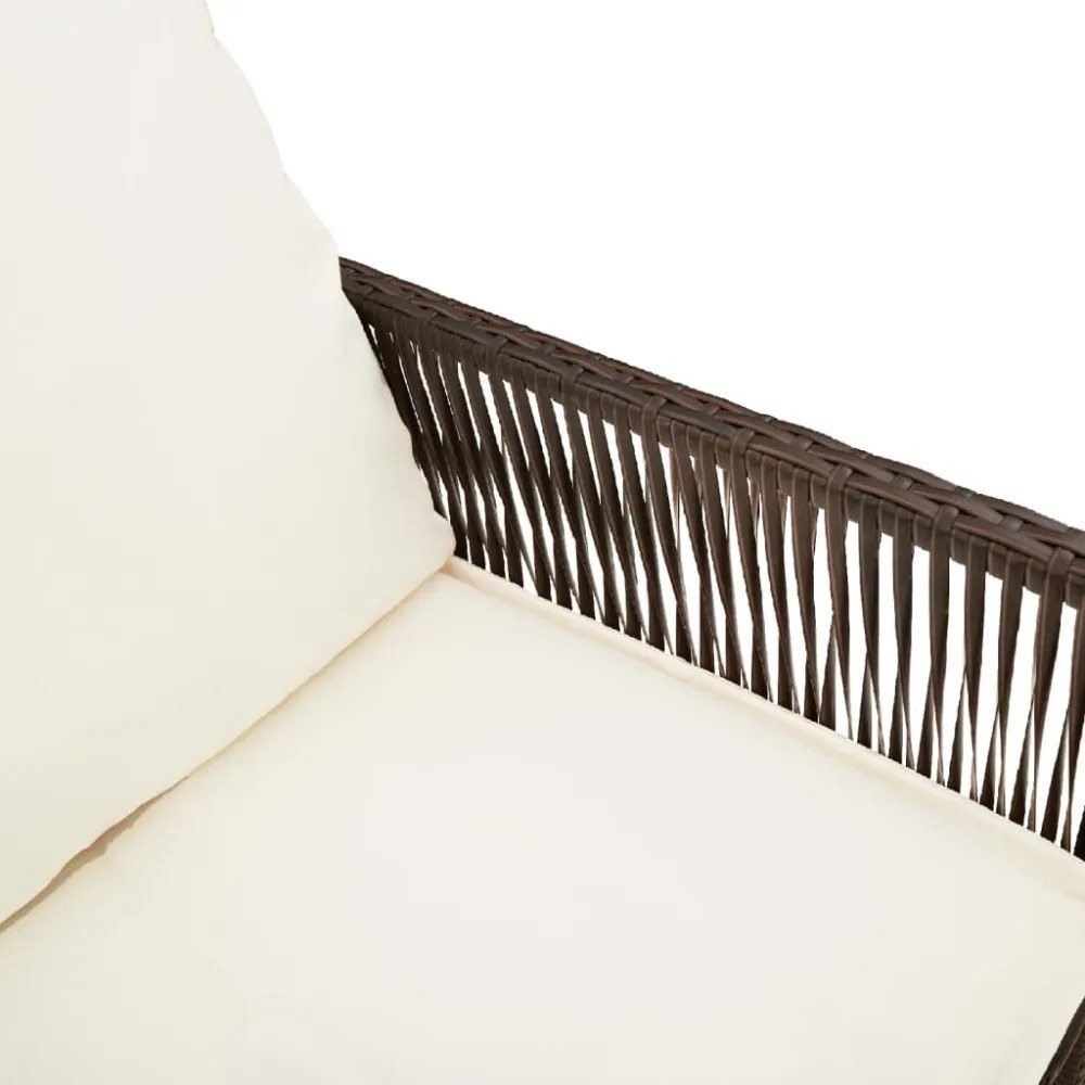 2 db barna polyrattan kerti bárszék párnával