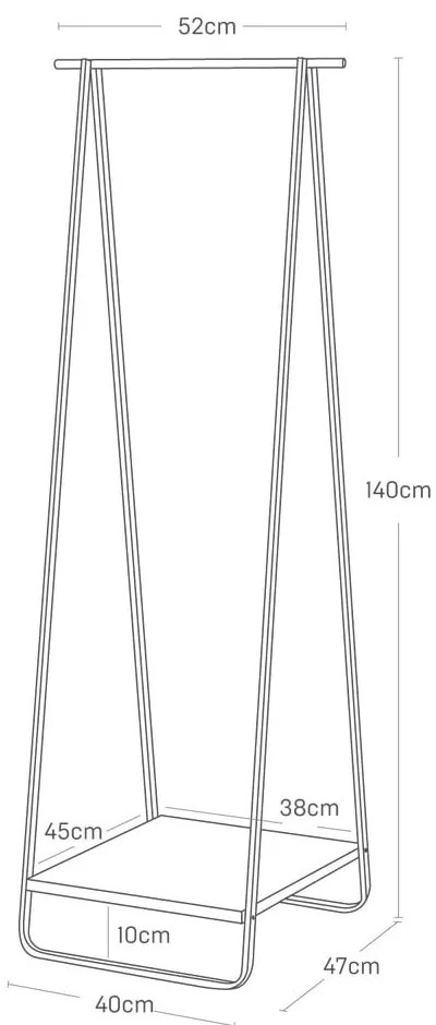 Fehér fém ruhatartó állvány Tower – YAMAZAKI