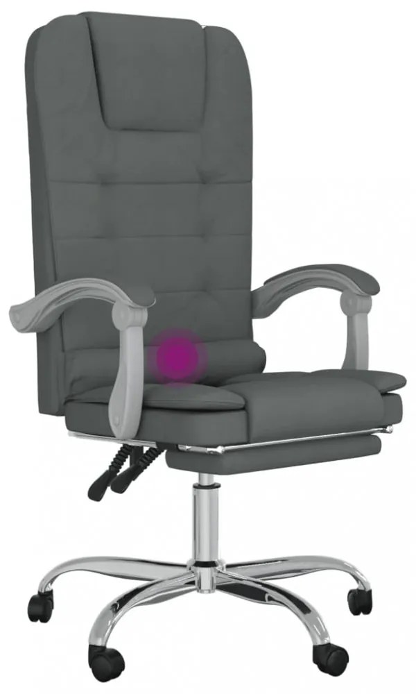 vidaXL sötétszürke szövet dönthető masszázsfotel