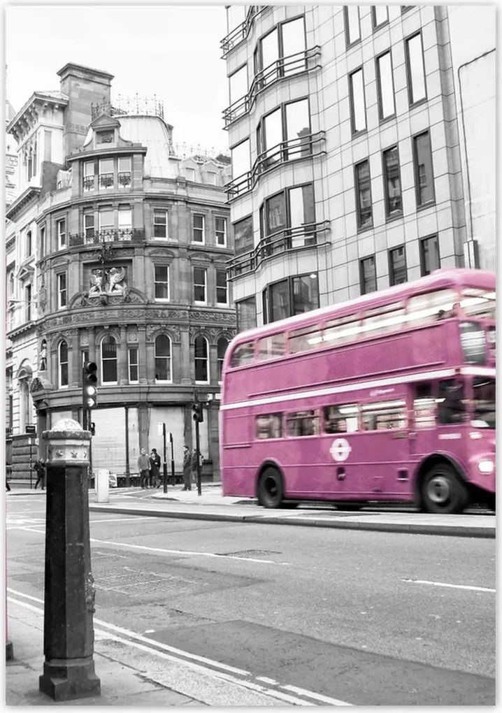 Poszterek 70x100 Púderrózsaszín busz