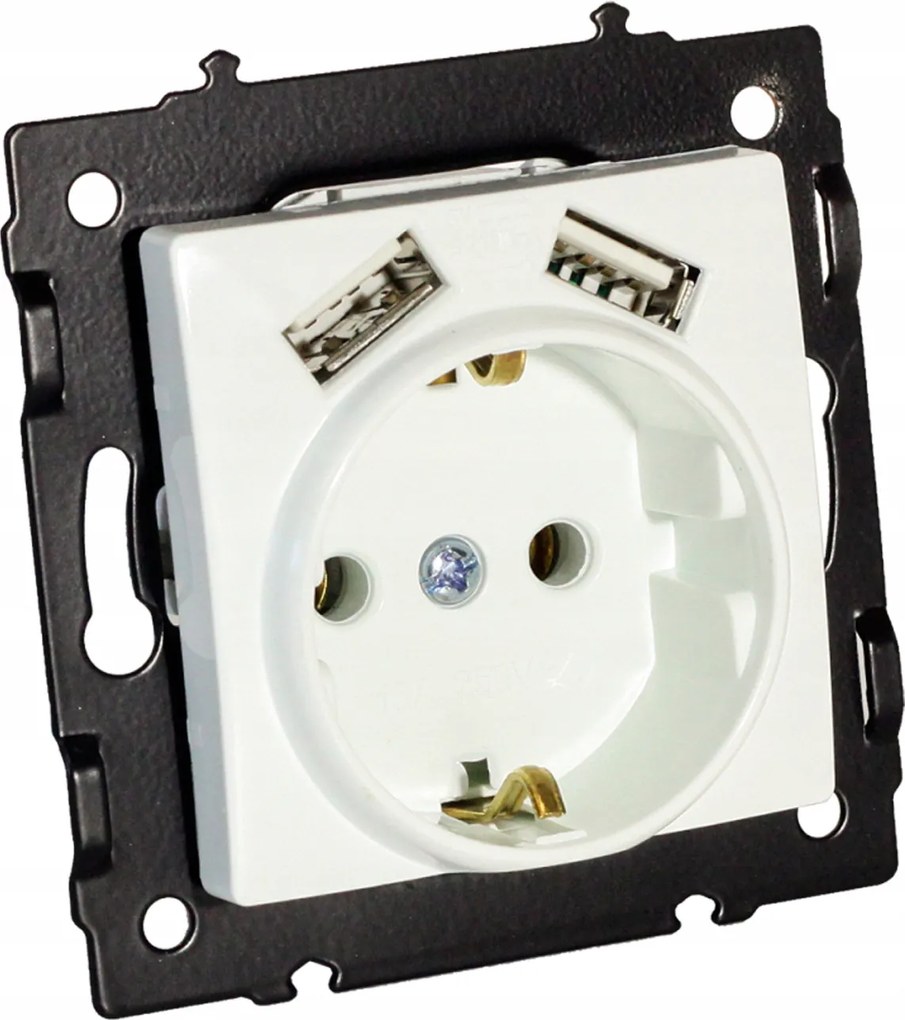 Argo 9147 szimpla aljzat két Usb bemenettel fehér 494769 Lctec