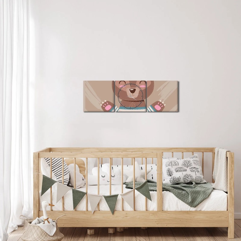 Kép - Mackó csíkos pólóban (órával) (90x30 cm)