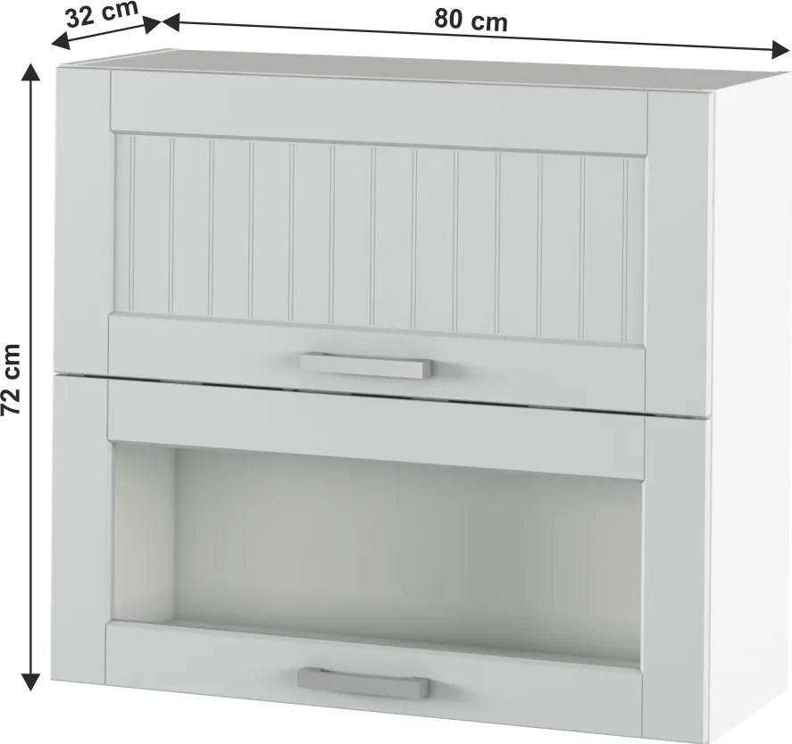 Felső szekrény, világosszürke/fehér, JULIA TYP 13