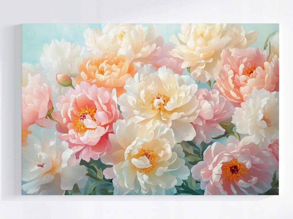 Vászonkép Canvas Dekoráció Csokor Virágok Bazsarózsa 60x40