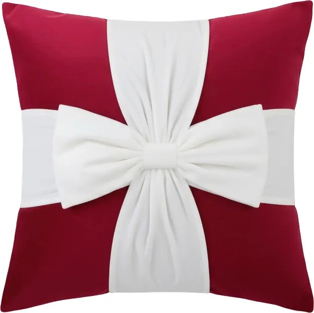 Karácsonyi díszpárnahuzat 45x45 Christmas Bow fehér masnival