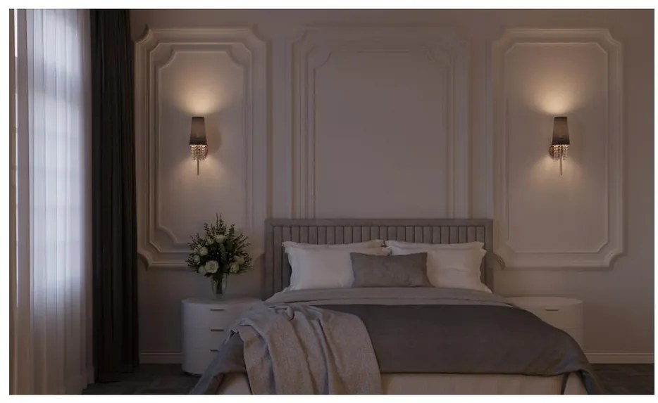 Lámpa Fali lámpatesta NESTO 2, 5970, AC220-240V, 50/60Hz, 1*E27, max.40W, fekete/arany