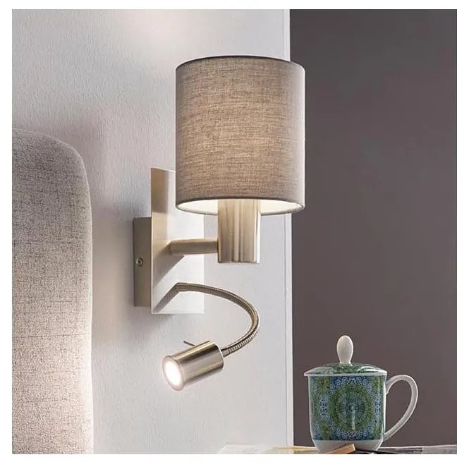 Eglo 96479 - LED flexibilis lámpa PASTERI 1xE27/40W+LED/3,8W szürke