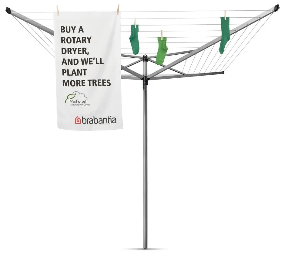 Ezüstszínű kerti ruhaszárító 50 m Topspinner – Brabantia