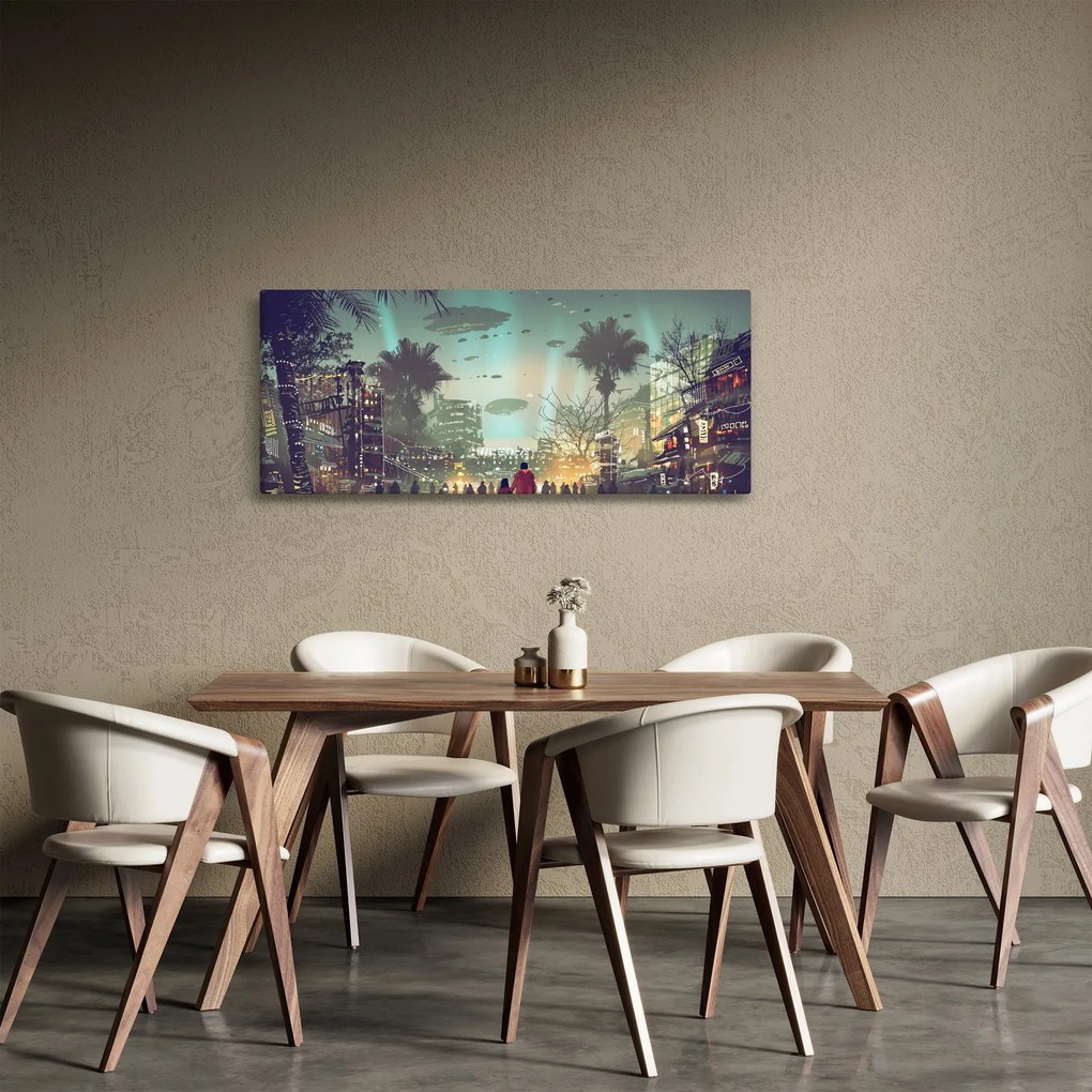 Kép - egy város a jövőben (120x50 cm)