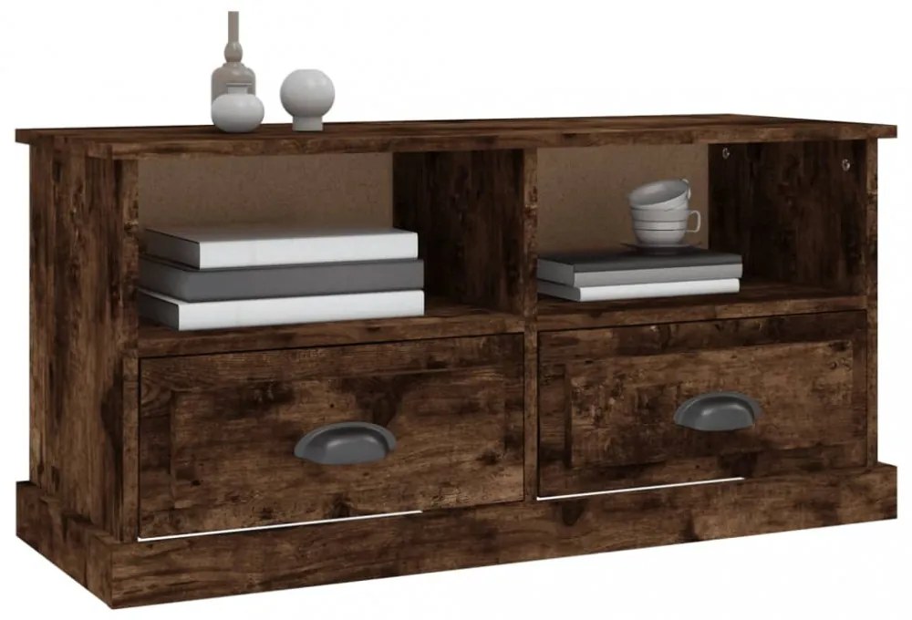 füstös tölgy színű szerelt fa TV-szekrény 93x35,5x45 cm