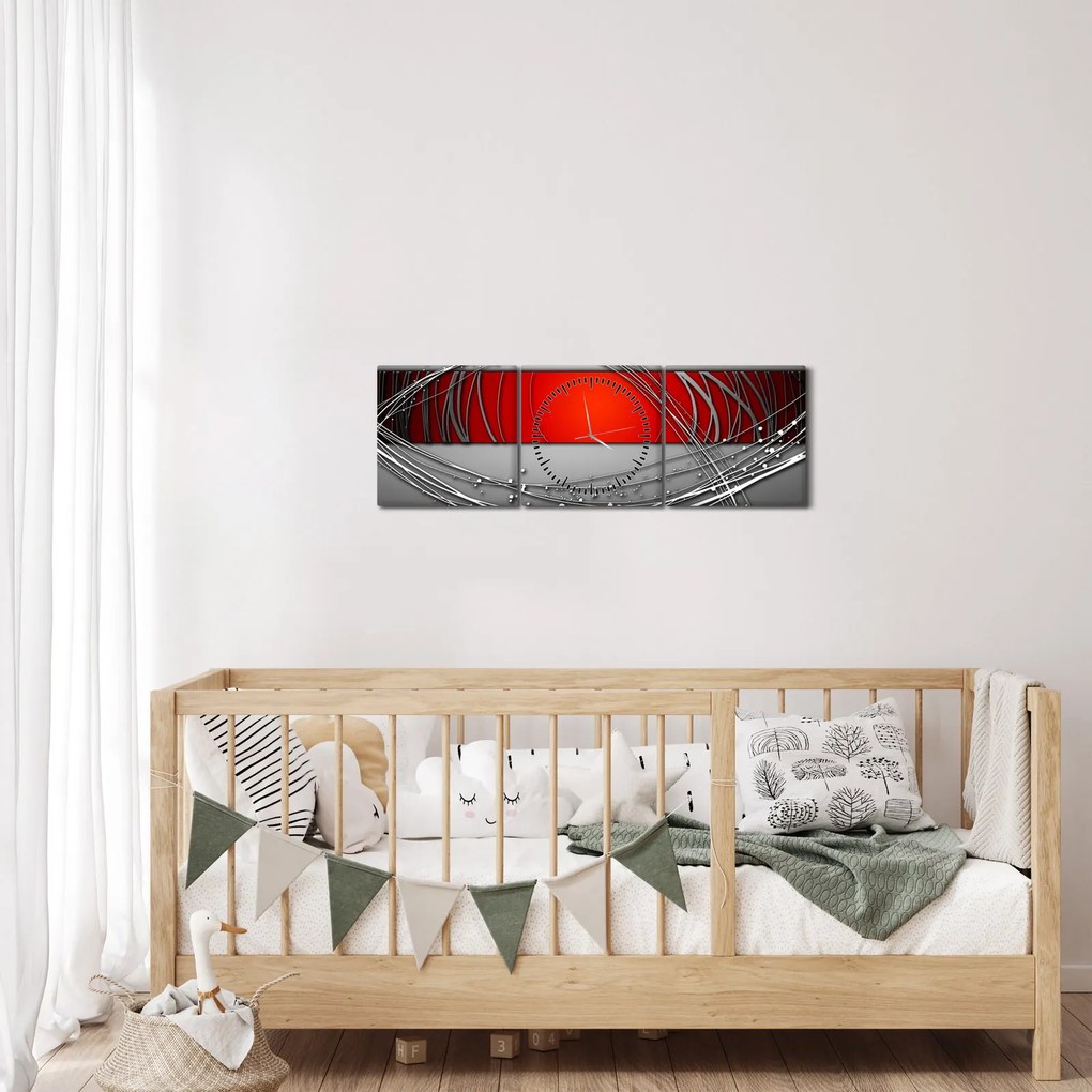 Absztrakt kép (órával) (90x30 cm)