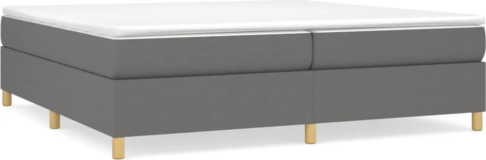 vidaXL sötétszürke szövet rugós ágy matraccal 200 x 200 cm
