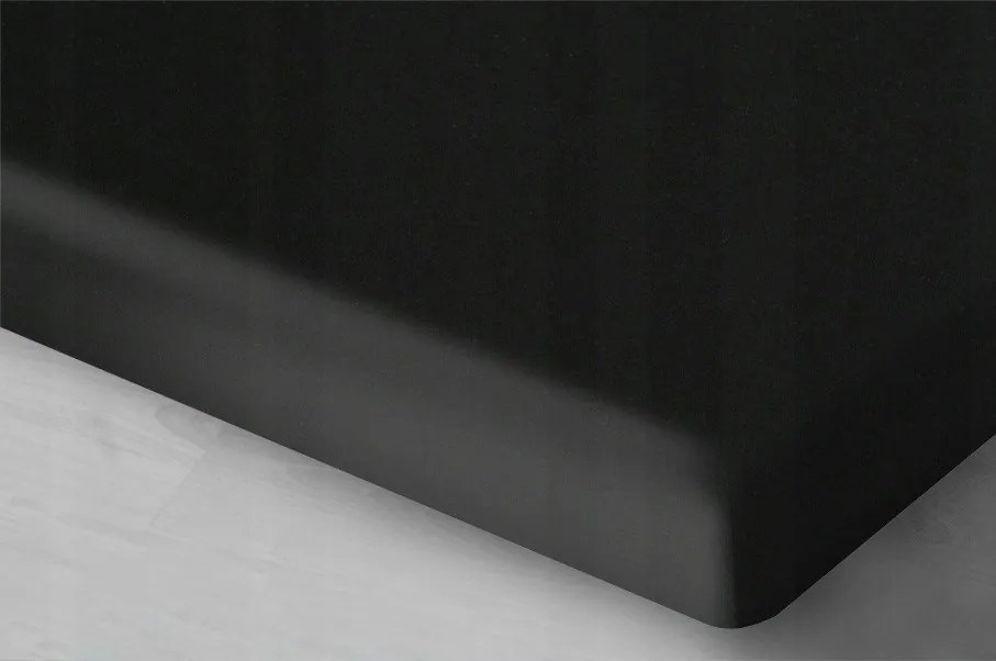 Szatén gumis lepedő 200x220 fekete 42