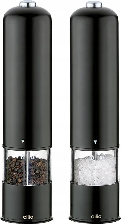 Bergamo elektromos só- és borsőrlő készlet, fekete