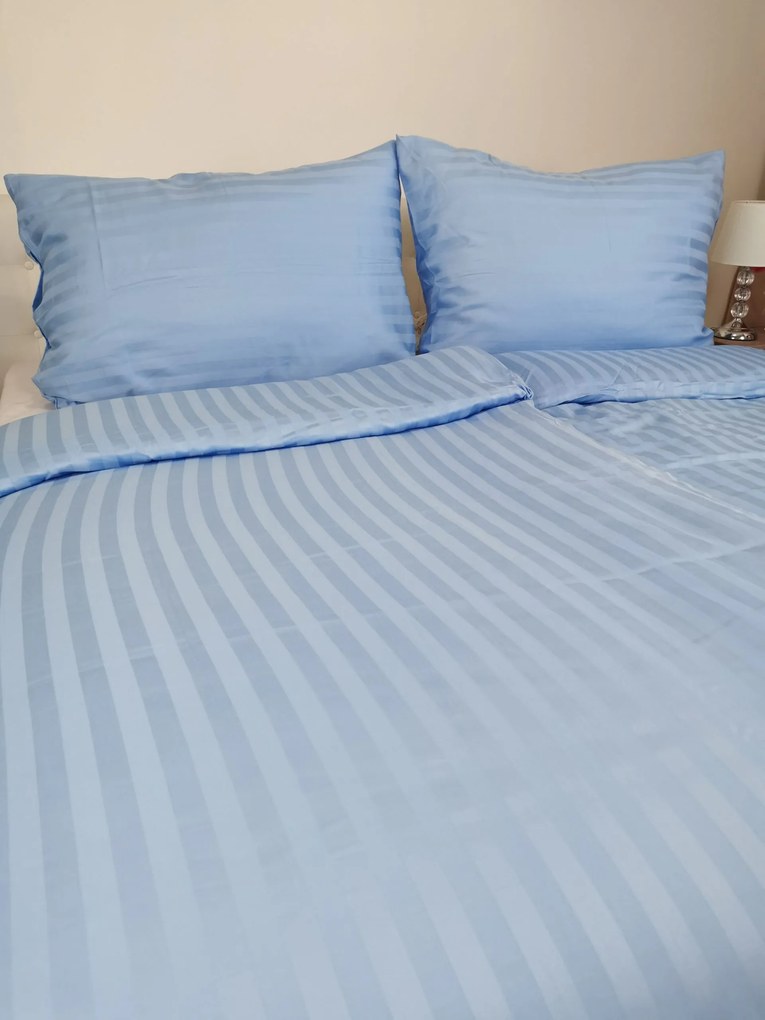 Damaszt kék lepedők TiaHome - 1x Párna 90x70cm, 1x Paplan 140x200cm