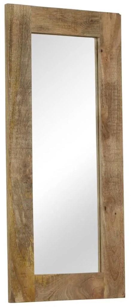 tömör mangófa keretű tükör 50 x 110 cm
