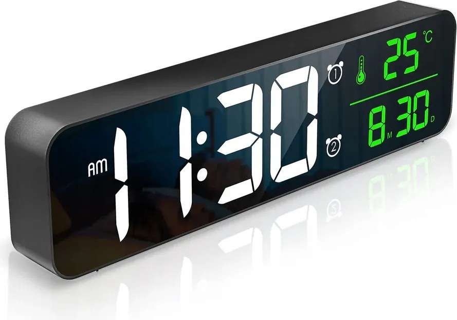 Oria digitális asztali vagy falióra, dátum, hőmérséklet kijelző