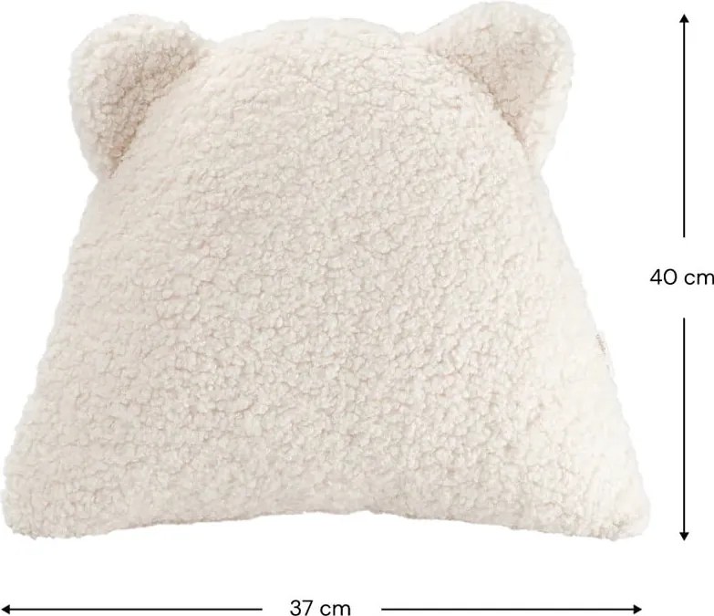 Krémszínű buklé párna gyerek kanapéhoz Bear – Wigiwama
