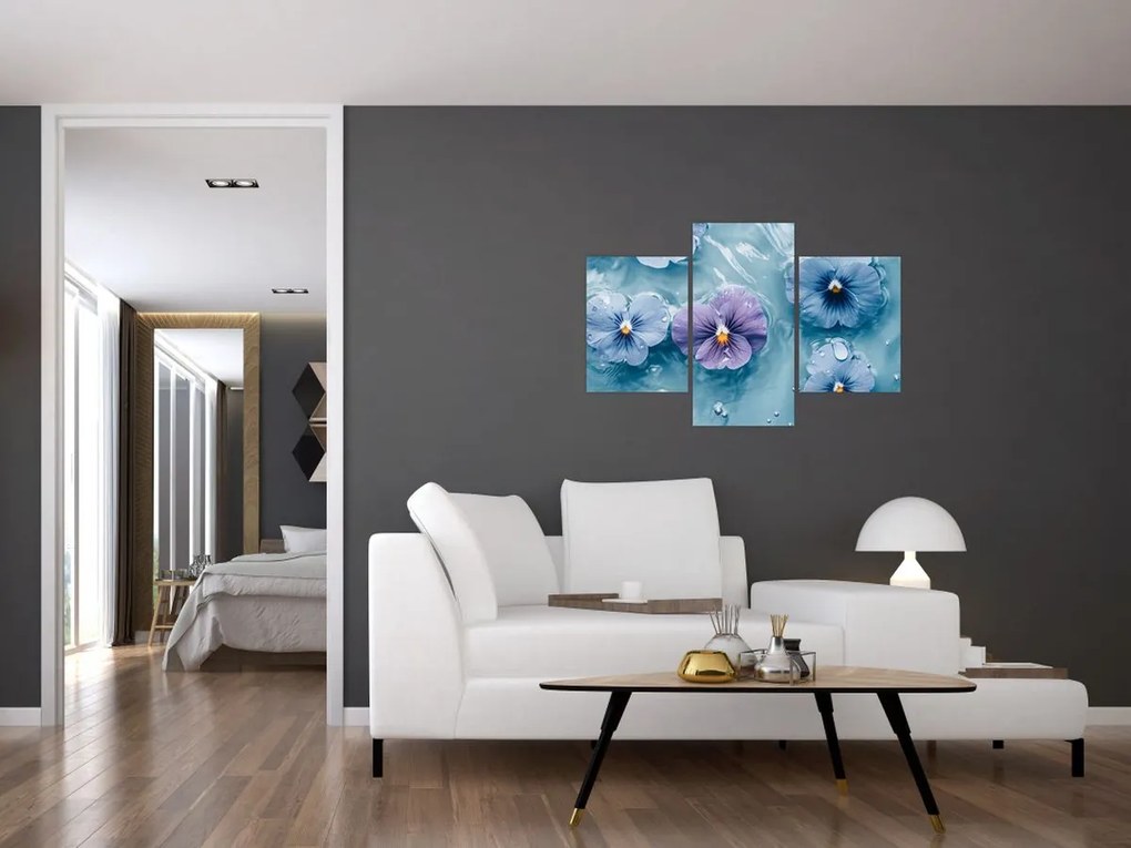 Kép - Ibolyák a vízben (90x60 cm)