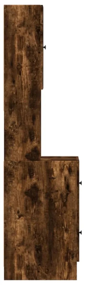 füstös tölgy színű szerelt fa konyhaszekrény 35 x 50 x 180 cm