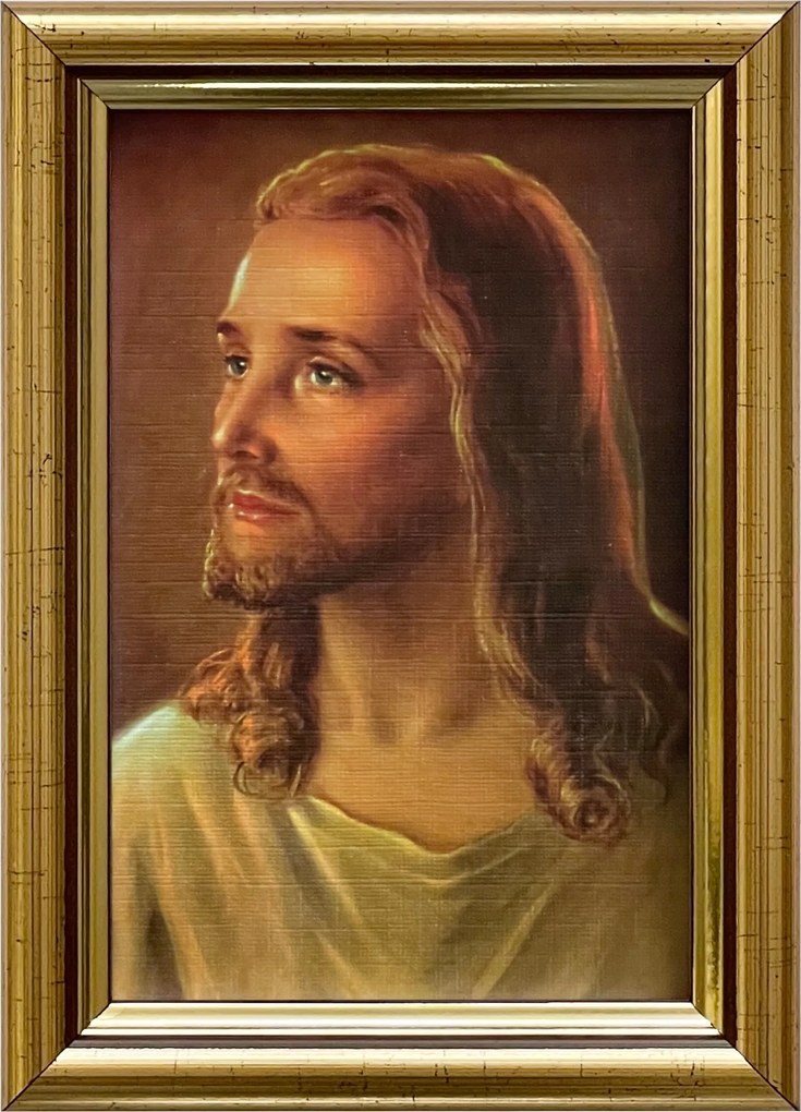 Vászonkép 18x13 Jézus Krisztus Arany Díszített Fa Keret