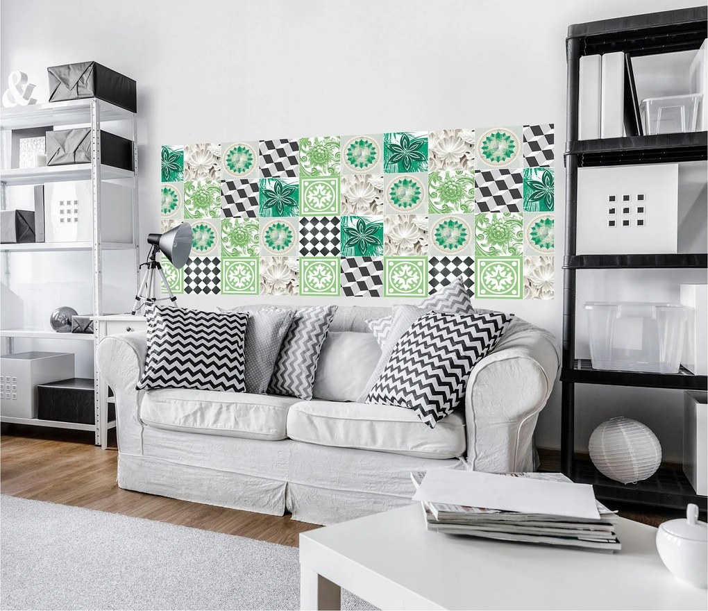 Fotótapéta Mozaik Csempe Geometria Absztrakt Monokróm 250x104 +ragasztó