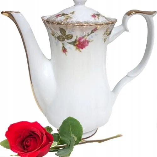 Porcelán Teáskanna 0,6L.CHODZIEŻ Arany Rózsa És Teáskanna