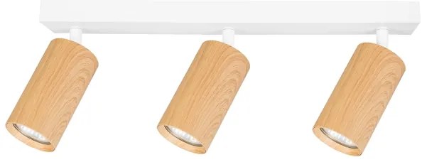 Brilagi - Spotlámpa SELE 3xGU10/30W/230V fehér/tölgy dekor