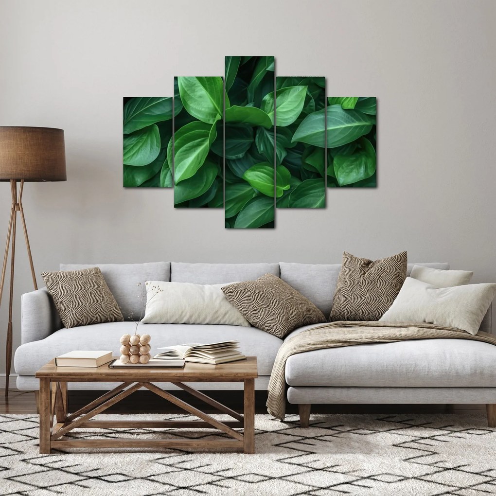 Kép - Zöld levelek (150x105 cm)