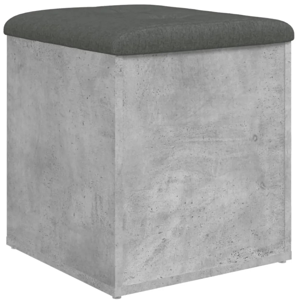 betonszürke szerelt fa tárolópad 42 x 42 x 45 cm