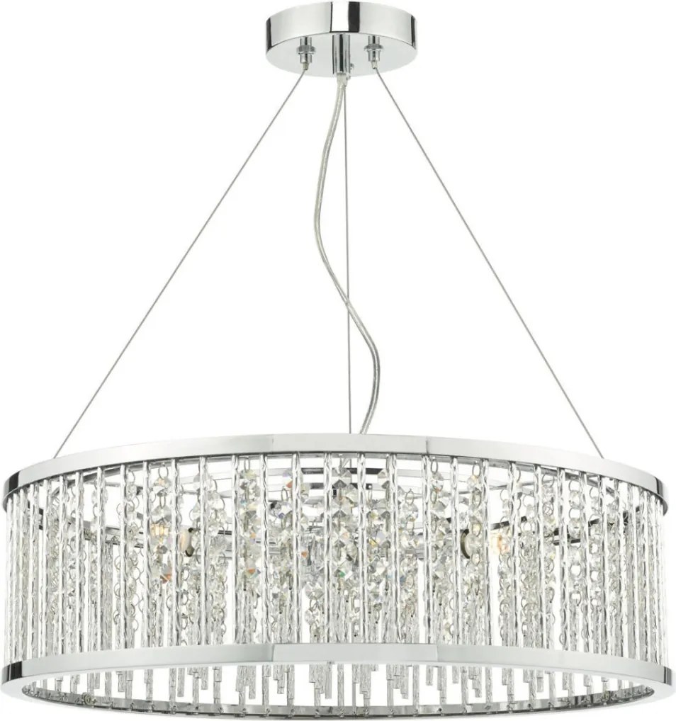 DAR LIGHTING NAN0568 NANTES Kristály Függesztett Lámpa Csiszolt Króm G9 IP20