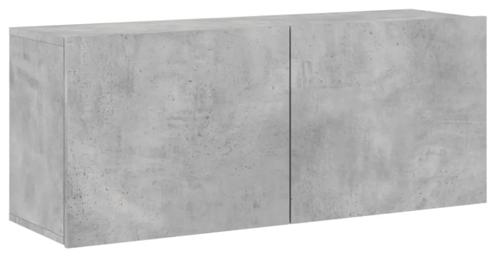 betonszürke falra szerelhető TV-szekrény 100 x 30 x 41 cm