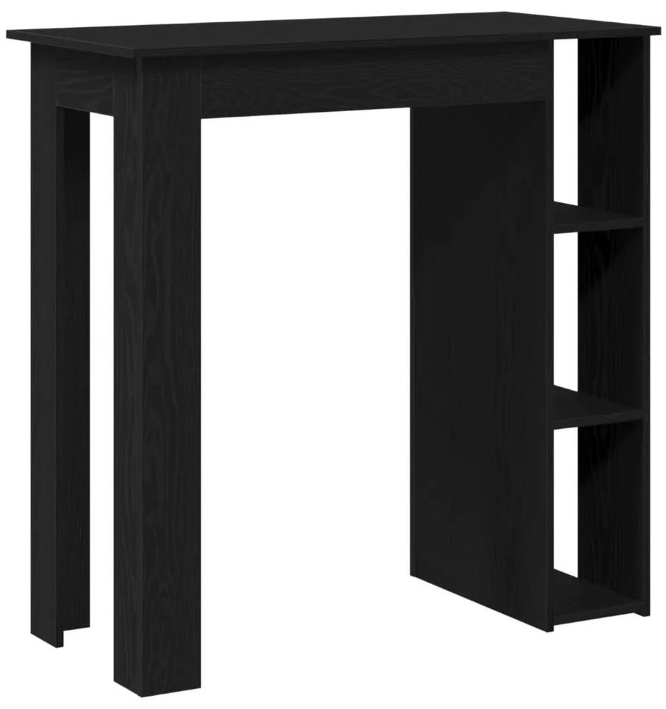 Bárasztal Polccal - Fekete Tölgy, 102x50x103.5 cm, Műanyagból készült