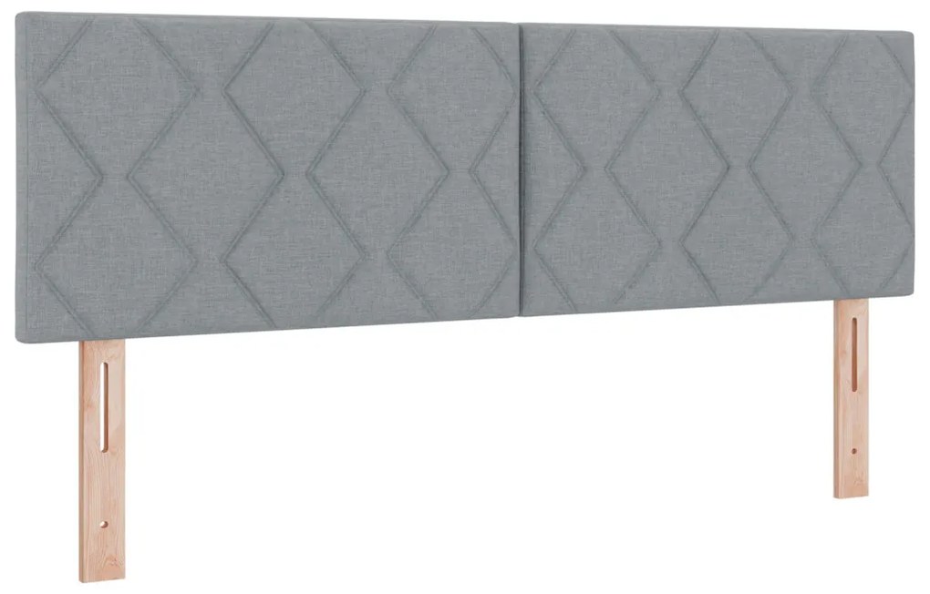 Boxspring Ágy Matraccal Világosszürkében, 140 x 200 cm, Szövet.