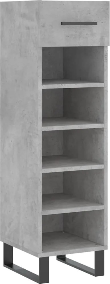 vidaXL betonszürke szerelt fa cipősszekrény 30 x 35 x 105 cm