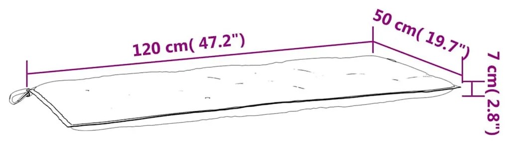 2 db rózsaszín szövet kerti padpárna 120 x 50 x 7 cm
