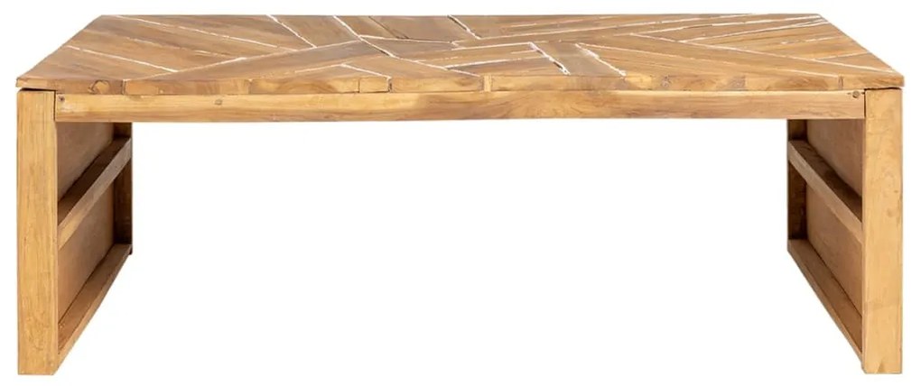 Eróziós tömör tíkfa dohányzóasztal 110 x 35 x 38 cm